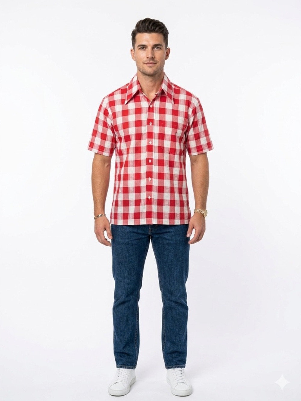 Men’s Vintage Norgate  short-sleeve button-down shirt Size L